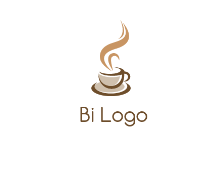 abstract steam on coffee cup logo