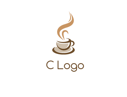 abstract steam on coffee cup logo