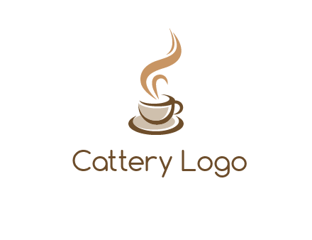 abstract steam on coffee cup logo