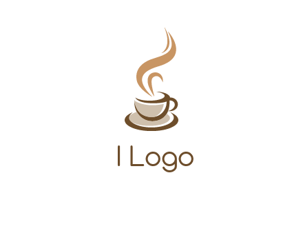 abstract steam on coffee cup logo