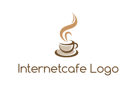 abstract steam on coffee cup logo