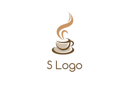 abstract steam on coffee cup logo