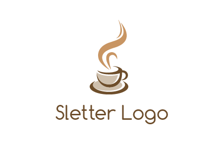 abstract steam on coffee cup logo