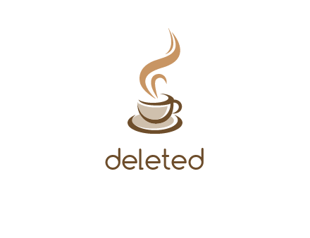 abstract steam on coffee cup logo