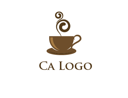 spiral steam on coffee cup logo