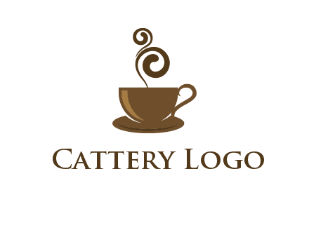 spiral steam on coffee cup logo