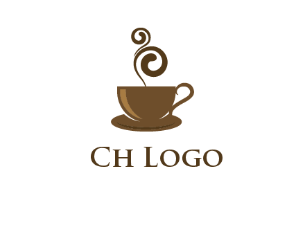 spiral steam on coffee cup logo