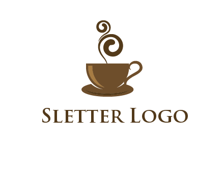 spiral steam on coffee cup logo