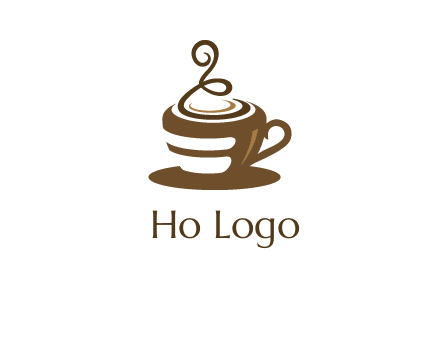 curly steam on coffee cup logo