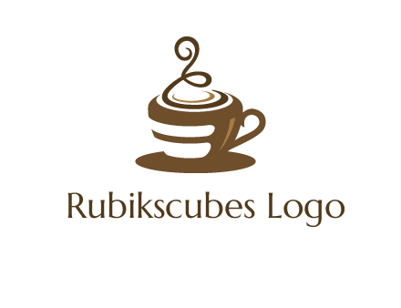 curly steam on coffee cup logo