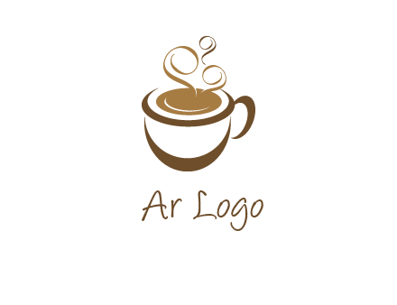 abstract coffee and steam logo