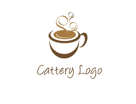 abstract coffee and steam logo