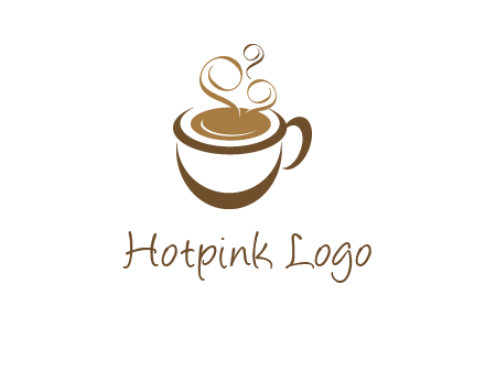 abstract coffee and steam logo