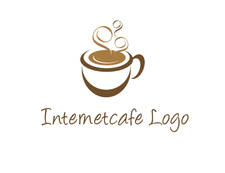 abstract coffee and steam logo