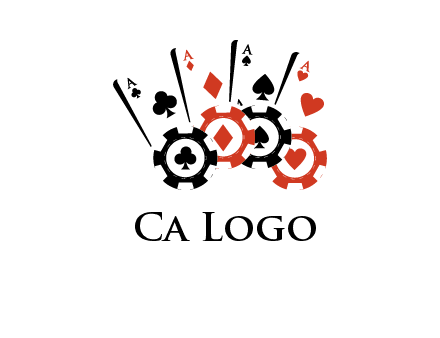 aces and poker chips logo icon