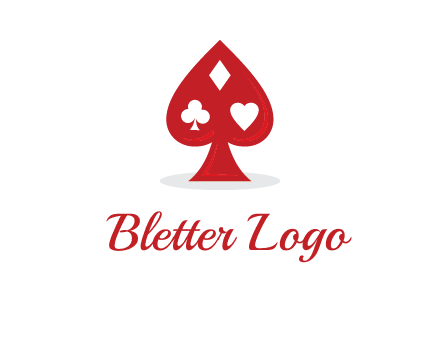 playing card symbols in spade logo