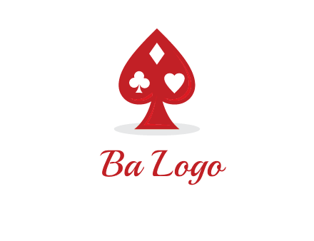 playing card symbols in spade logo