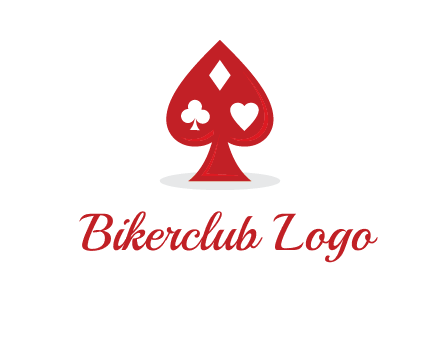 playing card symbols in spade logo