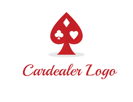 playing card symbols in spade logo