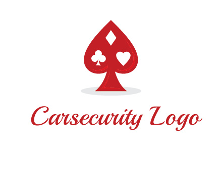 playing card symbols in spade logo