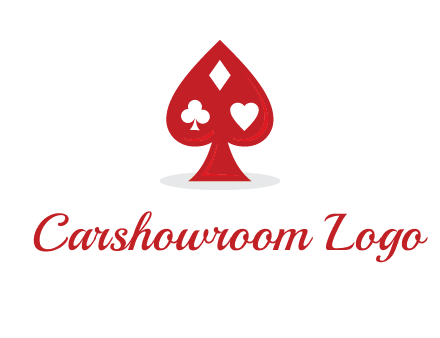 playing card symbols in spade logo