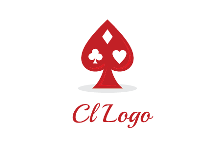 playing card symbols in spade logo