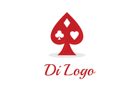 playing card symbols in spade logo