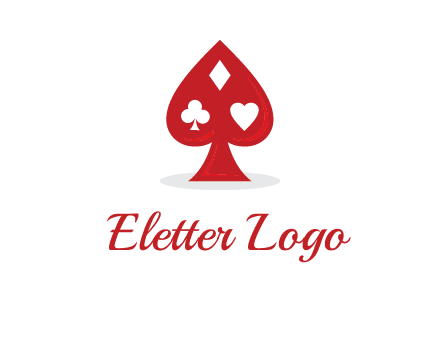 playing card symbols in spade logo