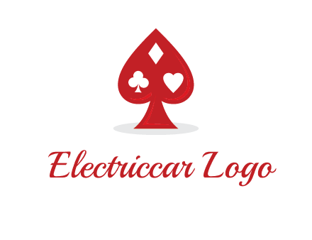 playing card symbols in spade logo