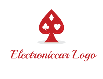 playing card symbols in spade logo