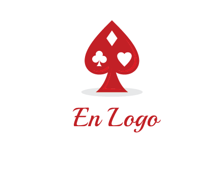 playing card symbols in spade logo