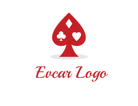 playing card symbols in spade logo