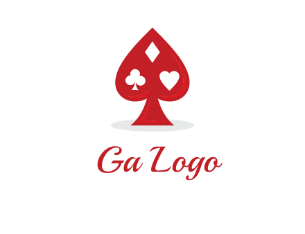 playing card symbols in spade logo