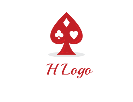 playing card symbols in spade logo