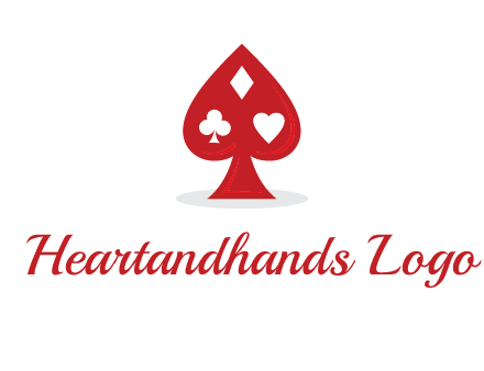 playing card symbols in spade logo