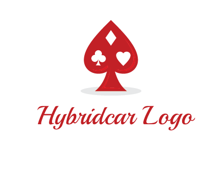 playing card symbols in spade logo