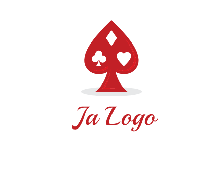 playing card symbols in spade logo