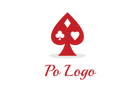 playing card symbols in spade logo