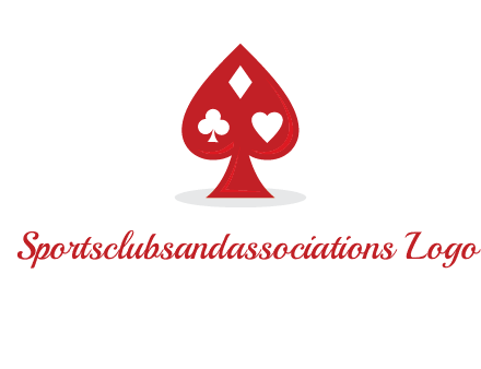 playing card symbols in spade logo