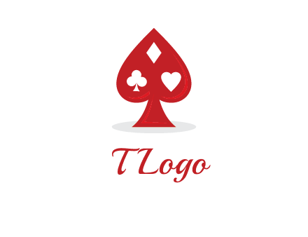 playing card symbols in spade logo