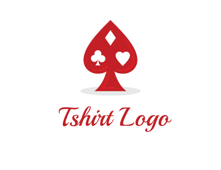 playing card symbols in spade logo