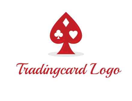 playing card symbols in spade logo