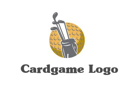 golf ball and stick sports logo