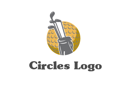 golf ball and stick sports logo