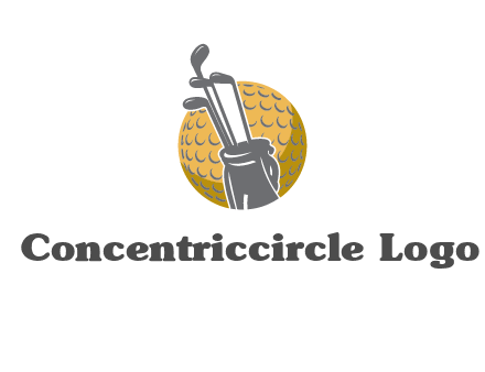 golf ball and stick sports logo