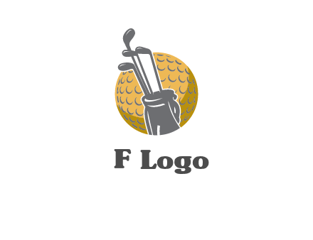 golf ball and stick sports logo