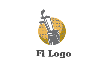 golf ball and stick sports logo