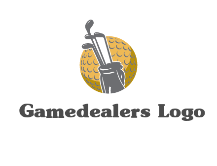 golf ball and stick sports logo