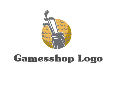 golf ball and stick sports logo