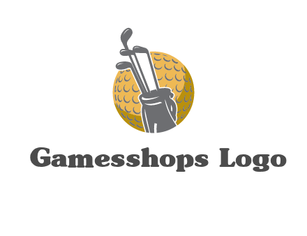 golf ball and stick sports logo